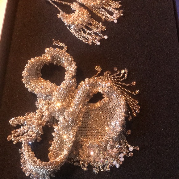 Authentic Swarovski extravagant Long Necklace with Matching earrings. $1900 - Picture 7 of 14